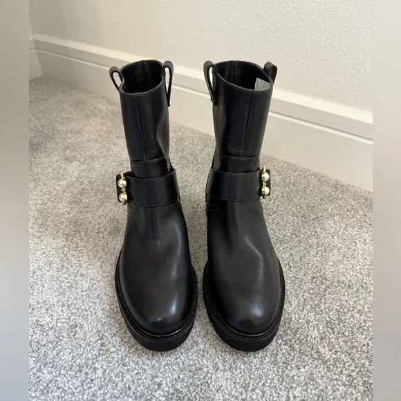 Stuart Weitzman Black Arlo Ankle Boots Size 5 - Picture 3 of 7